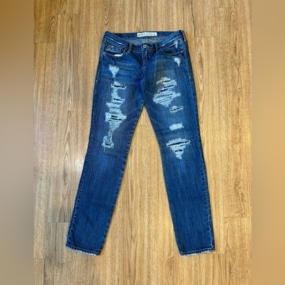 Hollister straight leg distressed patch jeans Vintage y2k - Picture 1 of 10